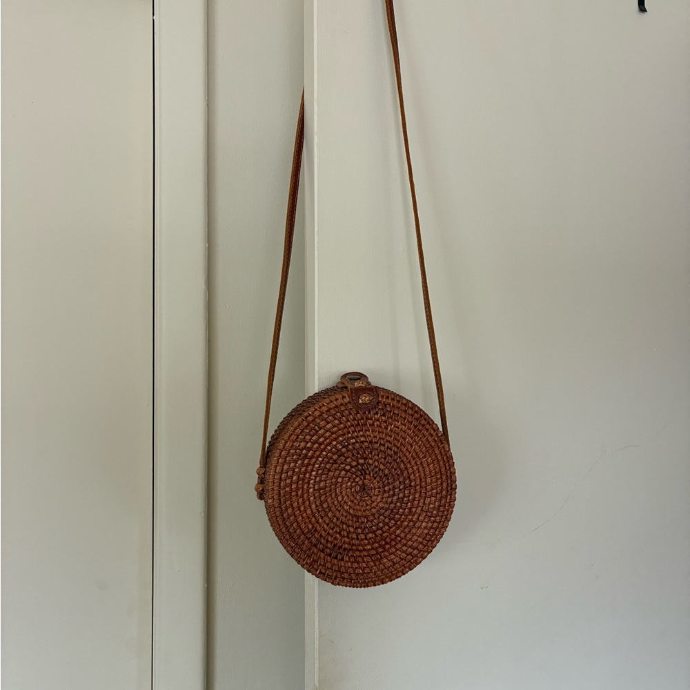 TROPIC// Brown Woven Crossbody Bag